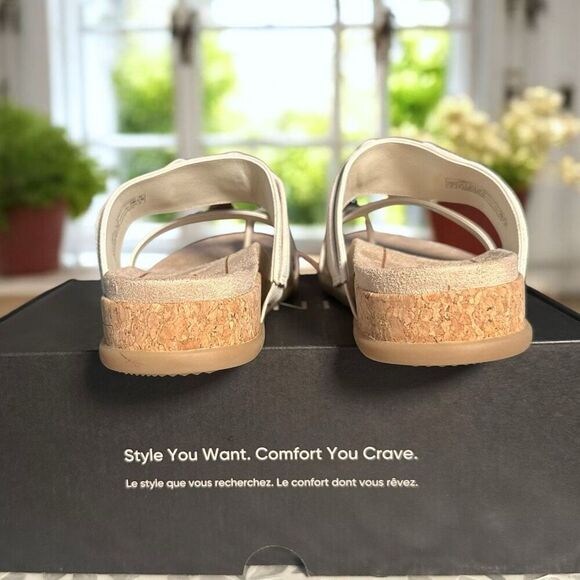 Vionic Landyn Leather Supportive Slide Sandals Cork Orthotic Comfort Women 8 NIB - Picture 10 of 14